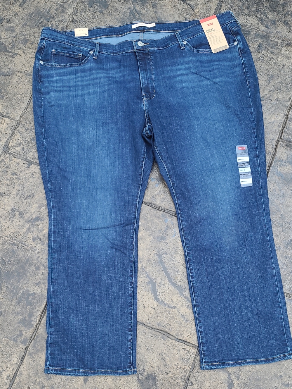 NWT! Levi Womens 26W Classic Straight 90's throwback denim blue jeans